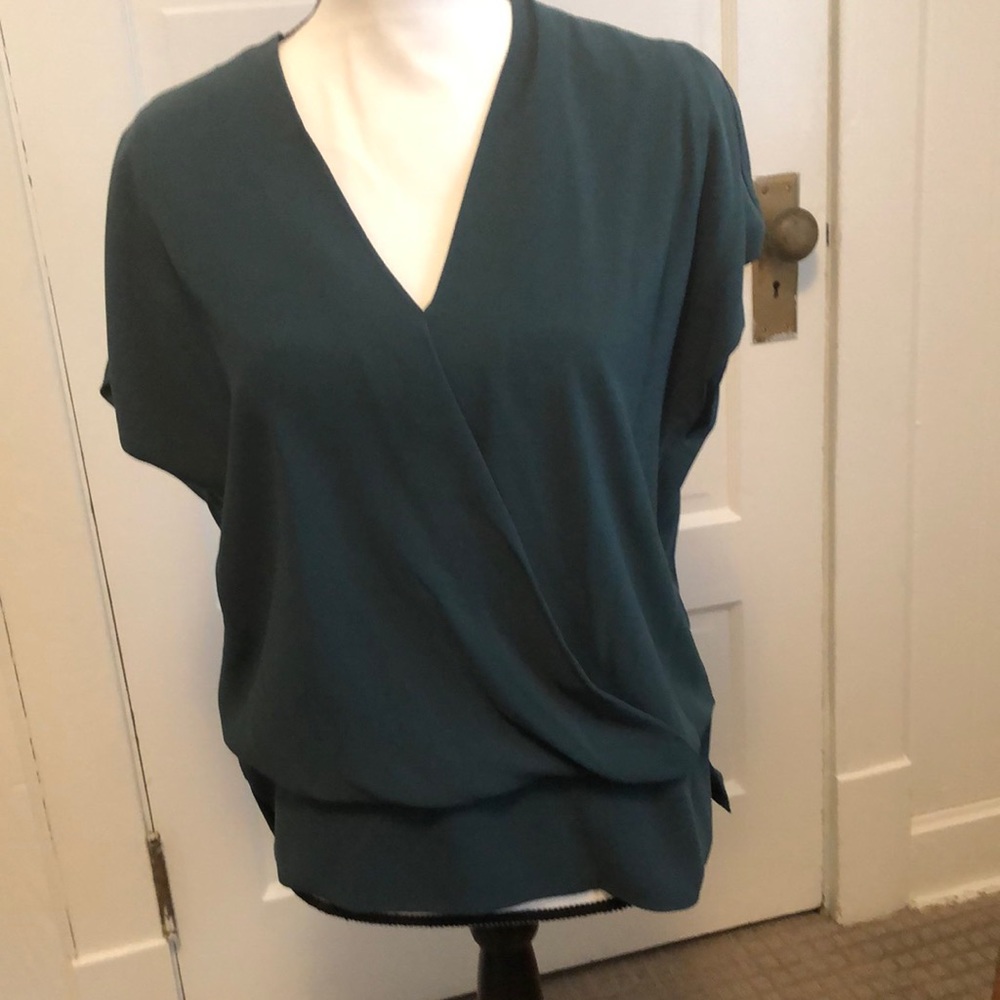 MM Lafleur Blouse Size L Forest Green
